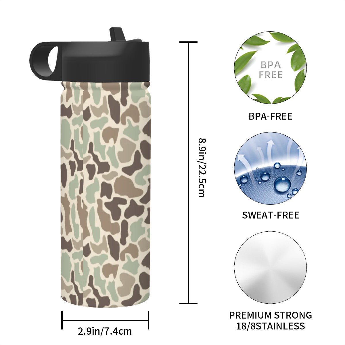 Camo Stainless Steel Vacuum Insulated Tumbler (18oz) I