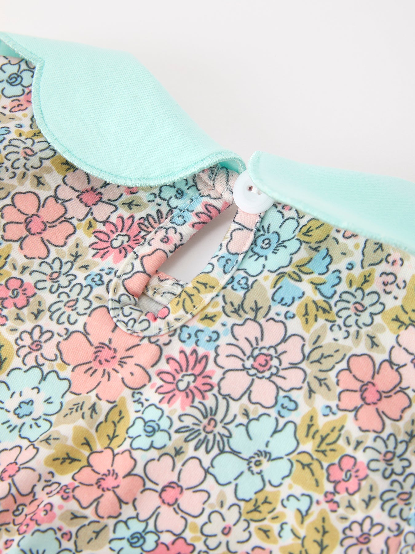 Mint Floral Baby Bubble Petals Collar | Boutique Baby Girl Spring & Summer Outfit