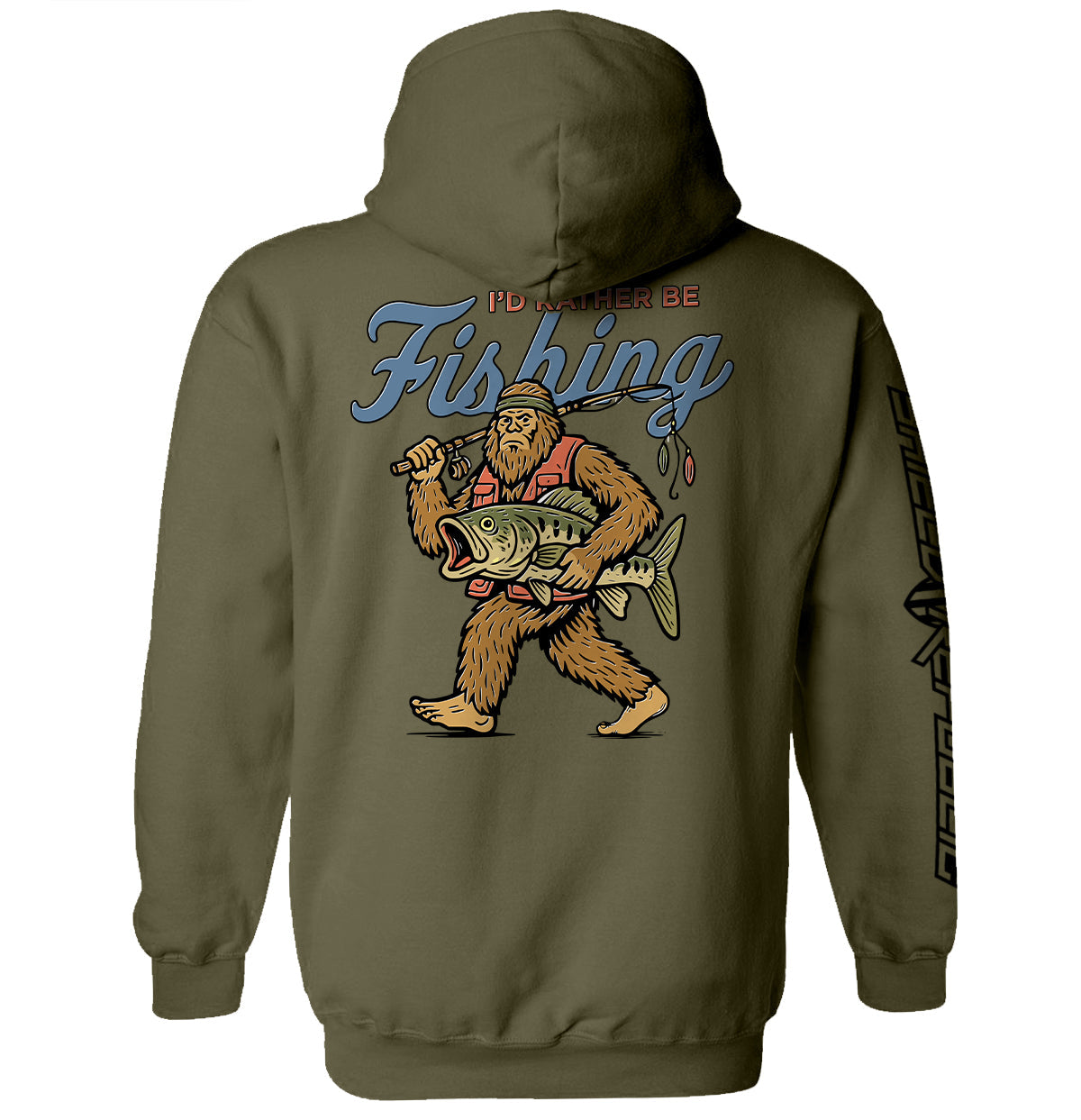 I'd Rather Be Fishing Bigfoot Graphic Tee