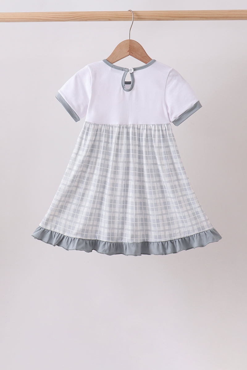✨ Blue Faith Quote Embroidered Dress | Blessed Little Girl Outfit ✨