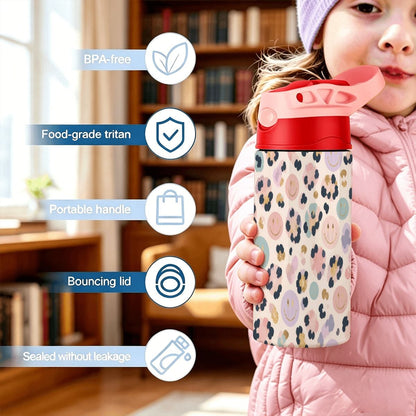 Cheetah Smiley Kids Water Bottle
