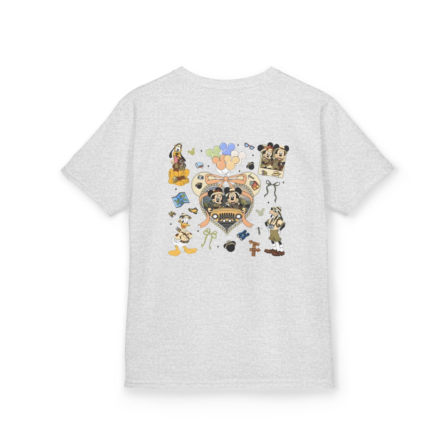 Kids T‑Shirt — Cute Bear & Bow Graphic Tee (Playful Animal Collage)