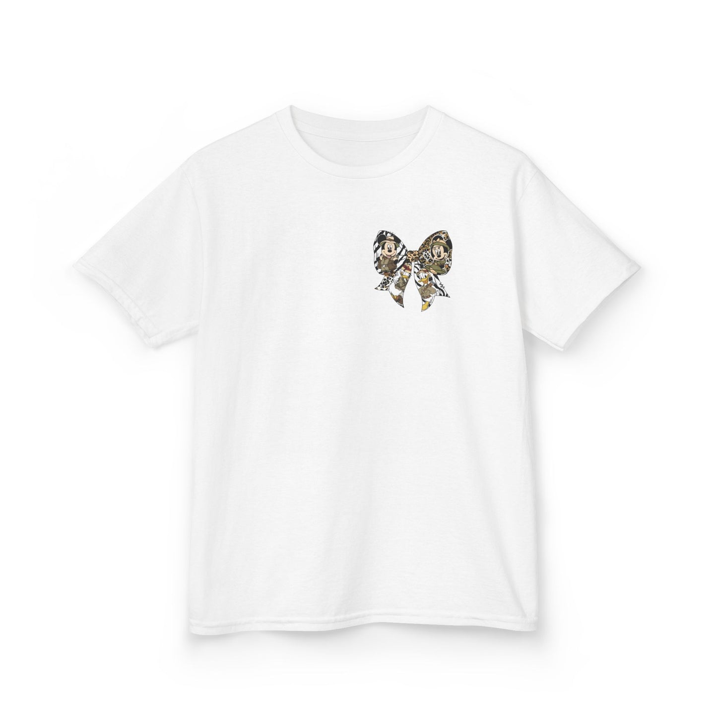 Kids T‑Shirt — Cute Bear & Bow Graphic Tee (Playful Animal Collage)