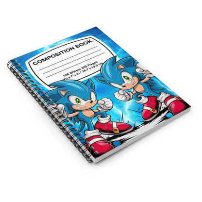 Sonic Composition Spiral Notebook — Blue Gamer School Journal (Ruled)