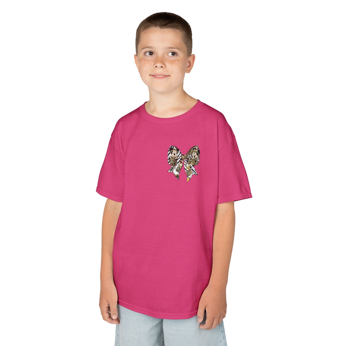 Kids T‑Shirt — Cute Bear & Bow Graphic Tee (Playful Animal Collage)