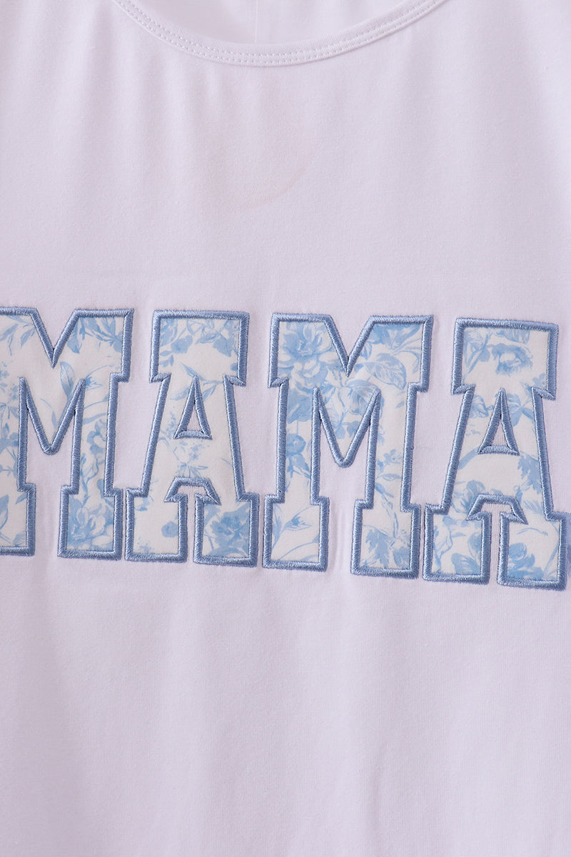 White MAMA Bow Applique Mommy & Me Matching Top | Mother Daughter Boutique Outfit