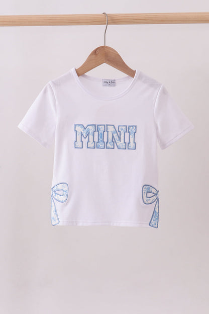 White MAMA Bow Applique Mommy & Me Matching Top | Mother Daughter Boutique Outfit