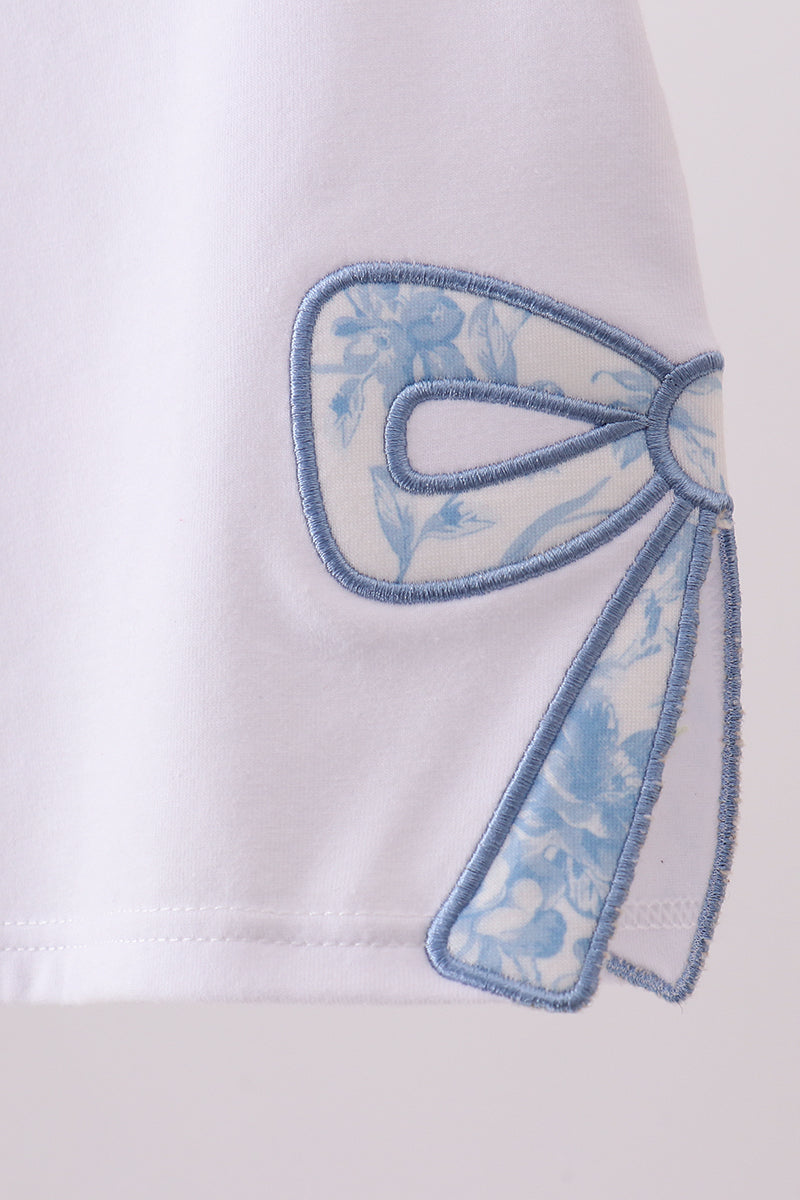 White MAMA Bow Applique Mommy & Me Matching Top | Mother Daughter Boutique Outfit