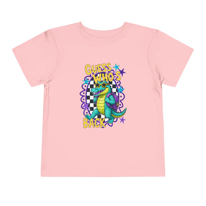 Toddler Tee — "Guess Who's Back" Alligator Cartoon Graphic