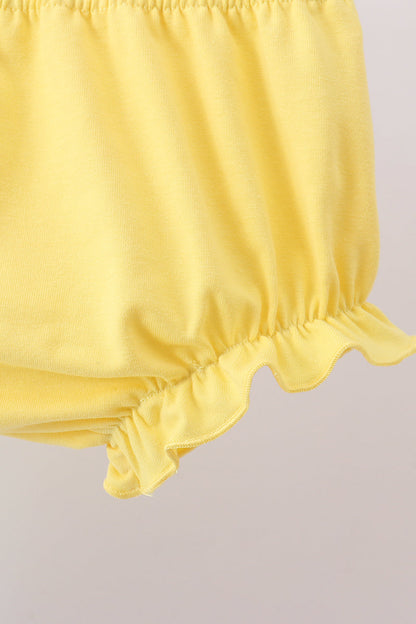 Summer Lemon Smocked Bow Bloomer Set | Baby Girl Floral Lemon Outfit | Cute Summer Boutique Baby Clothing Set