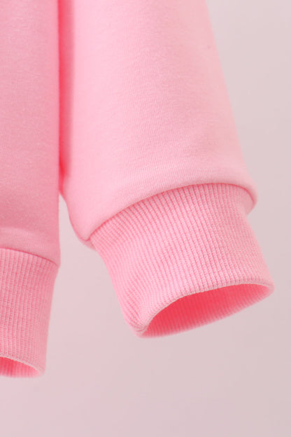 Pink Hand-Sewn Bow Mommy & Me Matching Sweatshirts Set } Mother Daughter Cozy Outfit