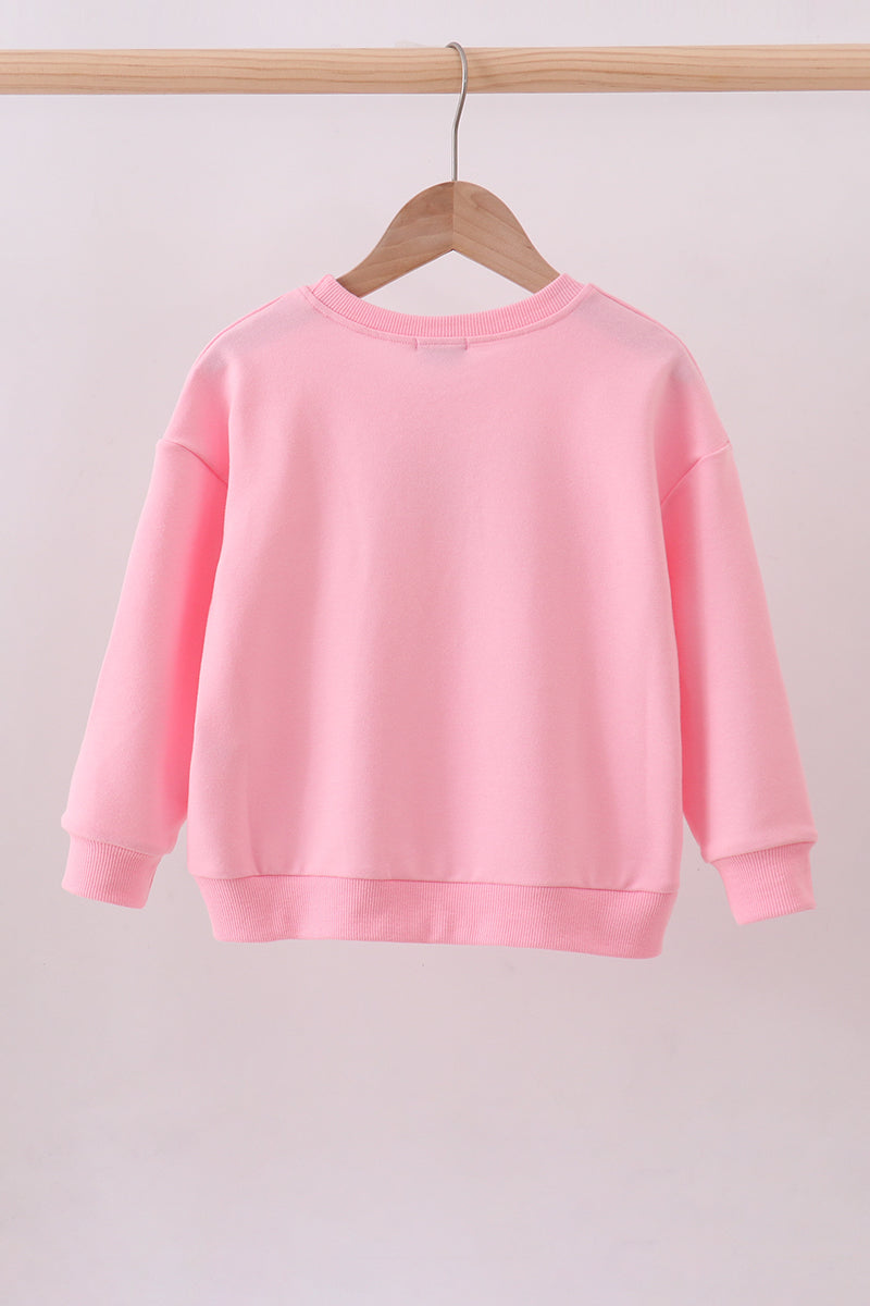 Pink Hand-Sewn Bow Mommy & Me Matching Sweatshirts Set } Mother Daughter Cozy Outfit