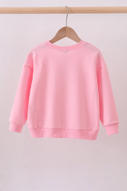 Pink Hand-Sewn Bow Mommy & Me Matching Sweatshirts Set } Mother Daughter Cozy Outfit