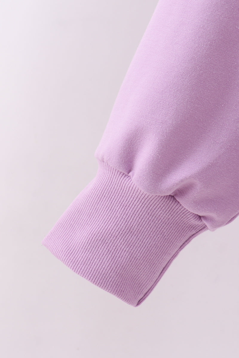 Purple Hand-Sewn Bow Mommy & Me Matching Sweatshirt Set | Mother Daughter Boutique Outfit