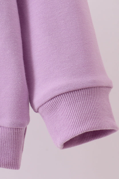 Purple Hand-Sewn Bow Mommy & Me Matching Sweatshirt Set | Mother Daughter Boutique Outfit