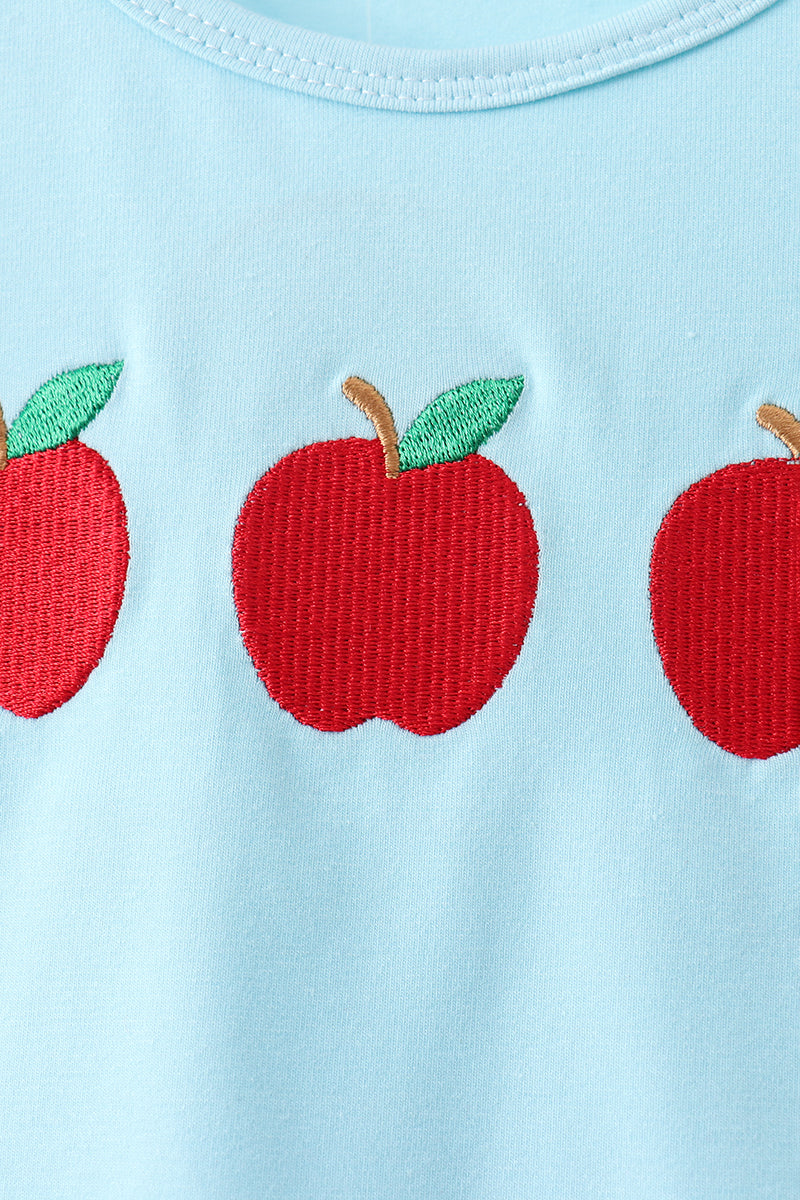 Blue Apple Embroidered Shorts Set | Sweet Baby & Toddler Boutique Outfit