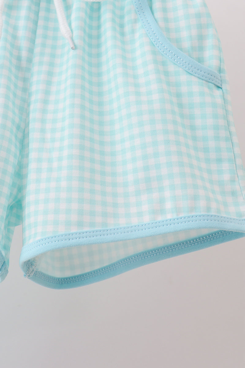 Blue Apple Embroidered Shorts Set | Sweet Baby & Toddler Boutique Outfit