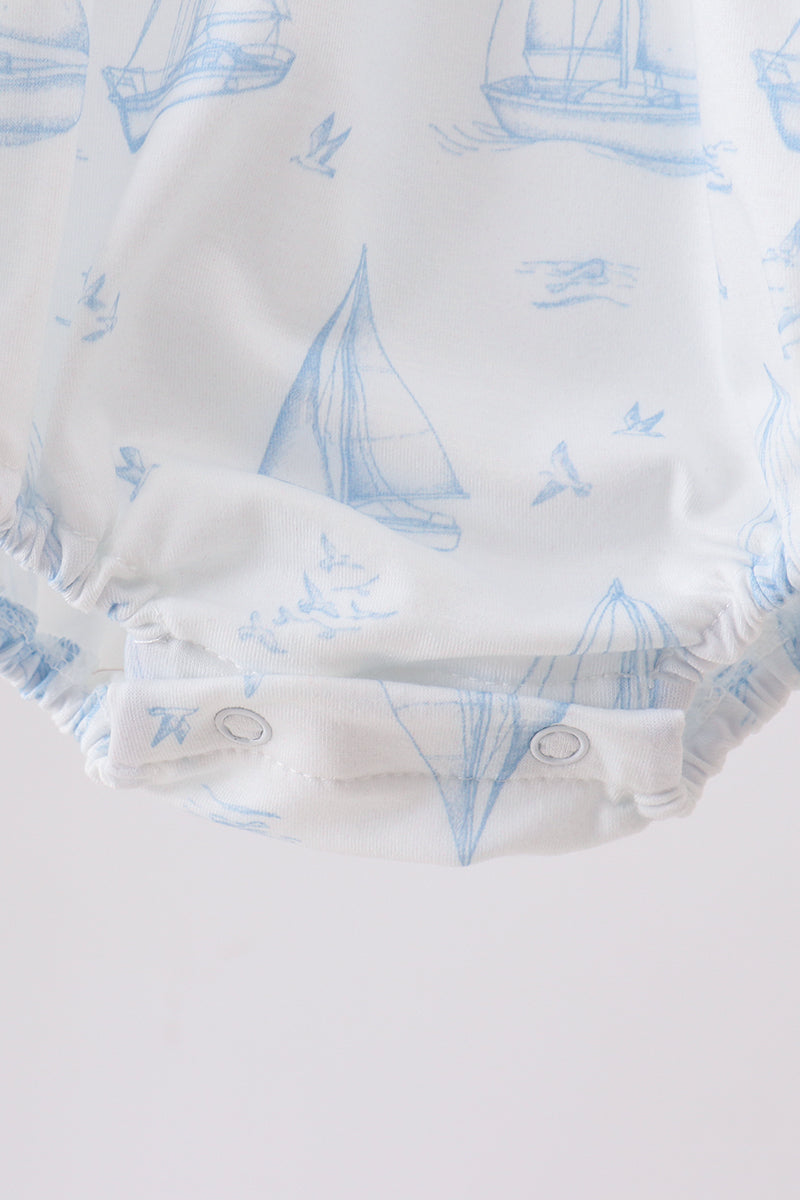 Sailors Dreams Smoked Ruffle Bubble Romper
