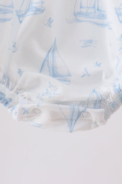 Sailors Dreams Smoked Ruffle Bubble Romper