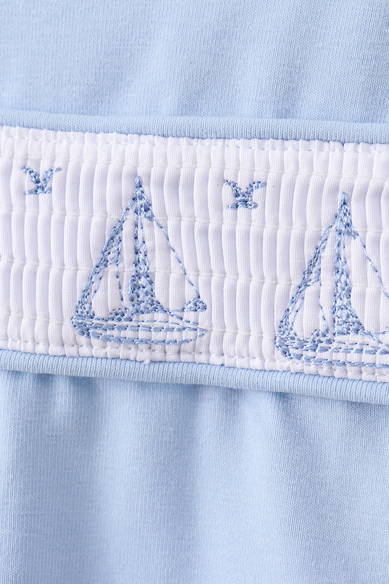 Sailors Dreams Sailboat Scalloped Bloomer Set