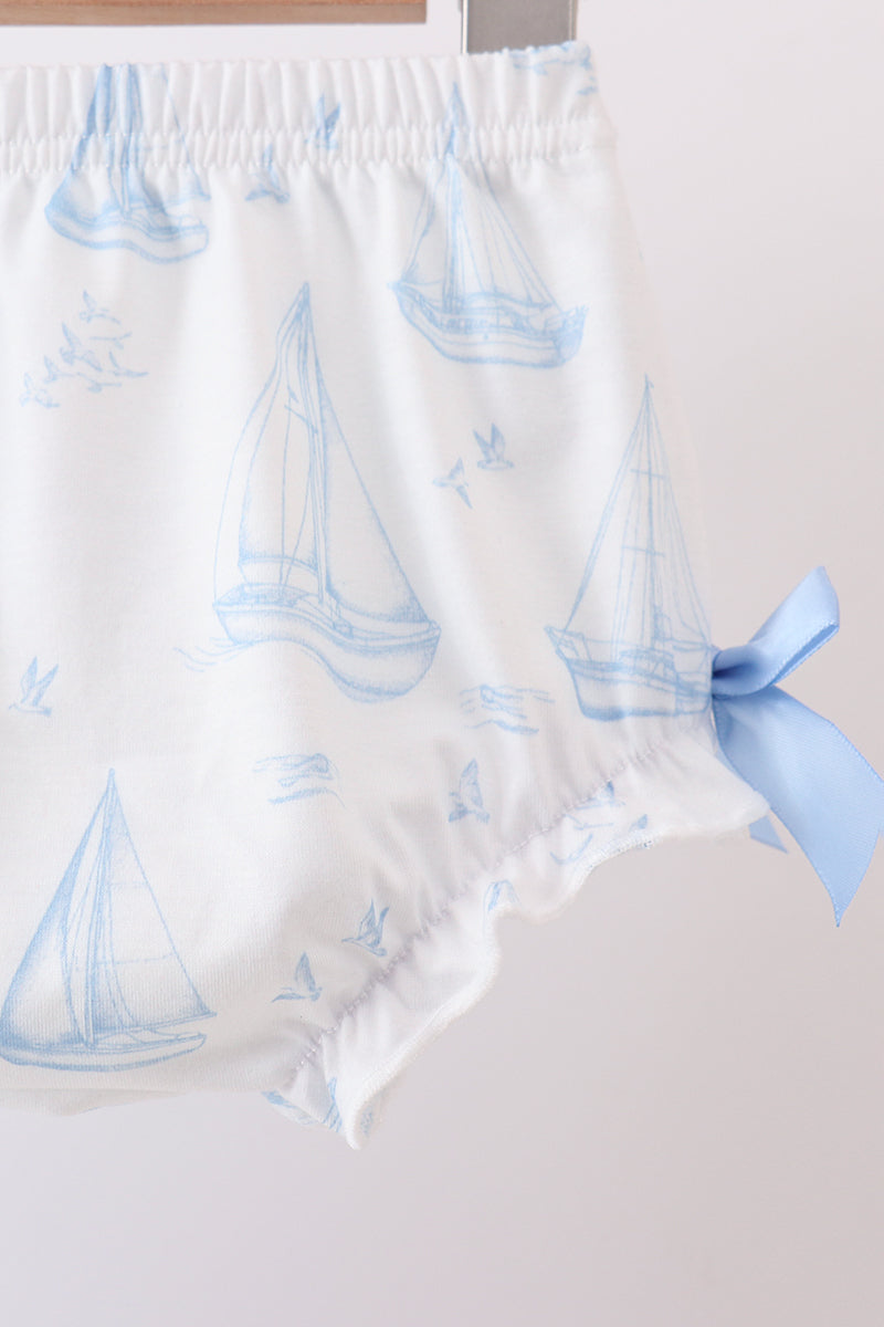 Sailors Dreams Sailboat Scalloped Bloomer Set