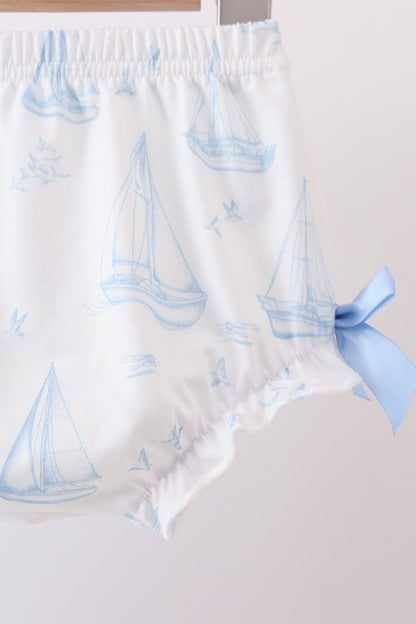 Sailors Dreams Sailboat Scalloped Bloomer Set