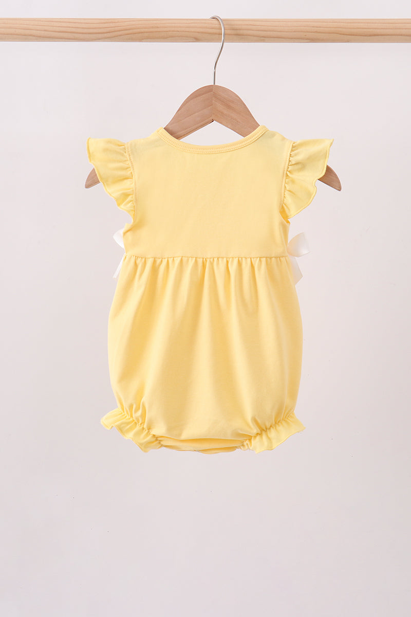 Girls Yellow Belle Inspired Ruffle Romper ] Princess Boutique Outfit