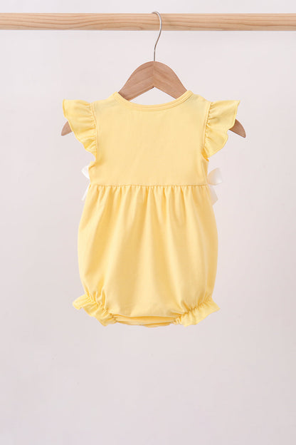 Girls Yellow Belle Inspired Ruffle Romper ] Princess Boutique Outfit