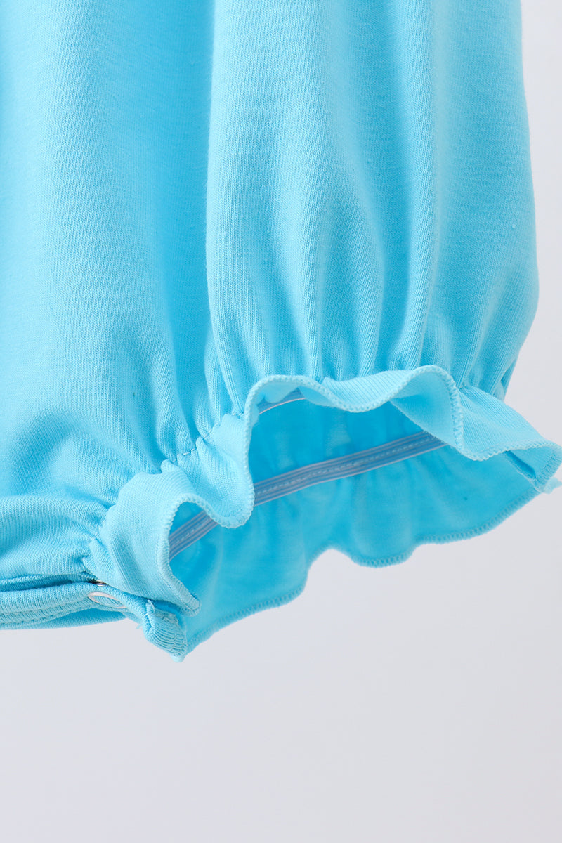 Girls Blue Elsa Inspired Ruffle Romper | Winter Princess Boutique Outfit” ❄️✨