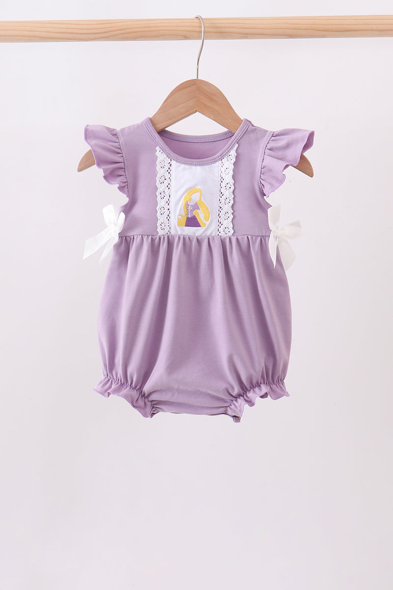 Girls Purple Princess Romper ] Rapunzel Inspired Romper ] Fairytale