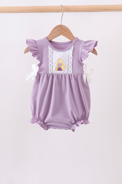 Girls Purple Princess Romper ] Rapunzel Inspired Romper ] Fairytale