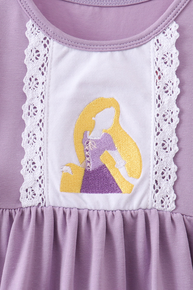 Girls Purple Princess Romper ] Rapunzel Inspired Romper ] Fairytale