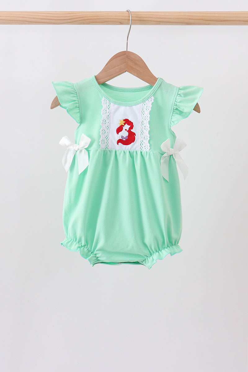 Little Mermaid Ariel Romper Princess Outfit/ Girls Disney Inspired Set/ Toddler & Kids Boutique Style