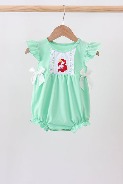Little Mermaid Ariel Romper Princess Outfit/ Girls Disney Inspired Set/ Toddler & Kids Boutique Style