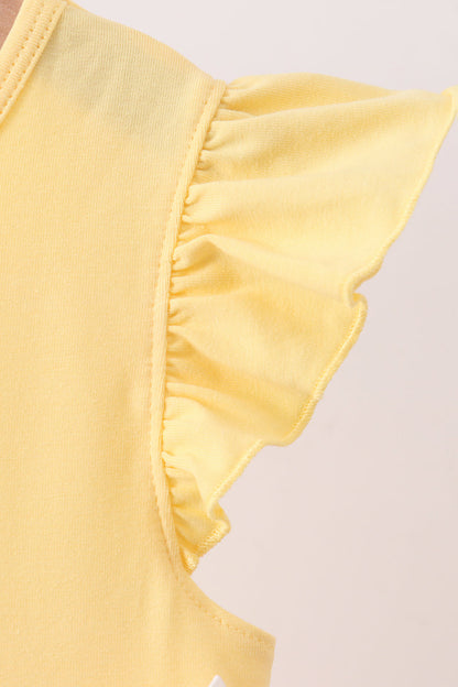 Girls Yellow Belle Inspired Ruffle Dress ] Princess Boutique Outfit