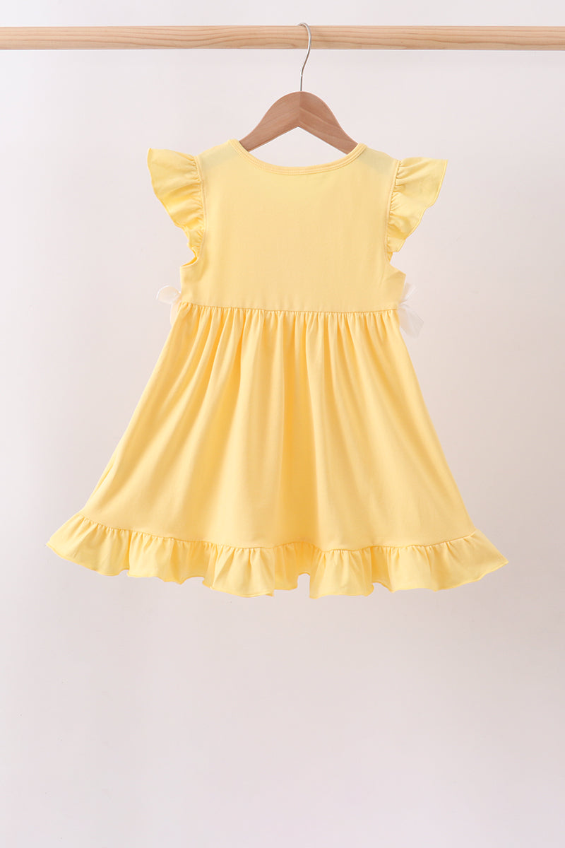 Girls Yellow Belle Inspired Ruffle Dress ] Princess Boutique Outfit