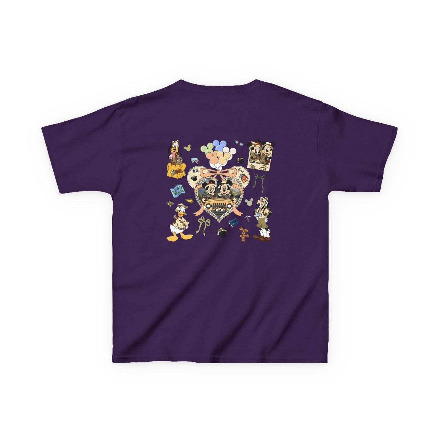 Kids T‑Shirt — Cute Bear & Bow Graphic Tee (Playful Animal Collage)