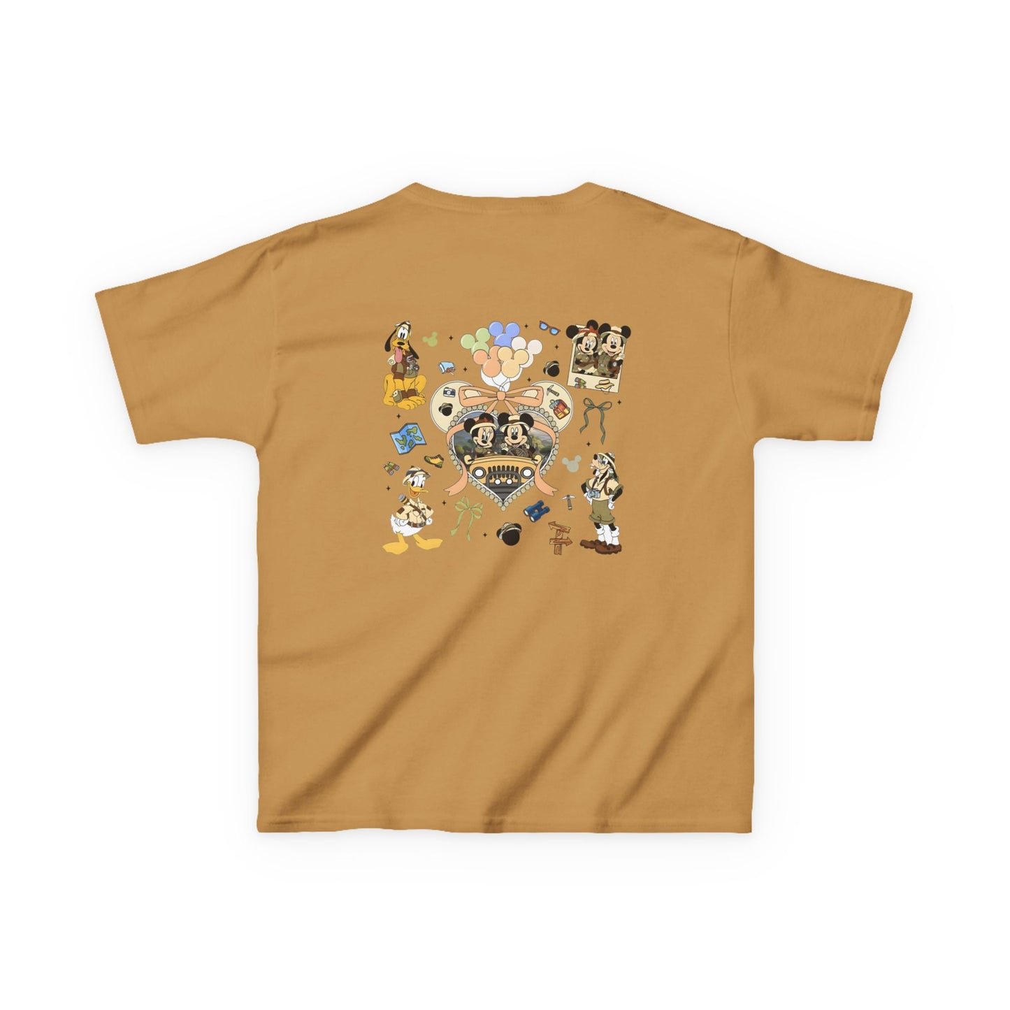 Kids T‑Shirt — Cute Bear & Bow Graphic Tee (Playful Animal Collage)