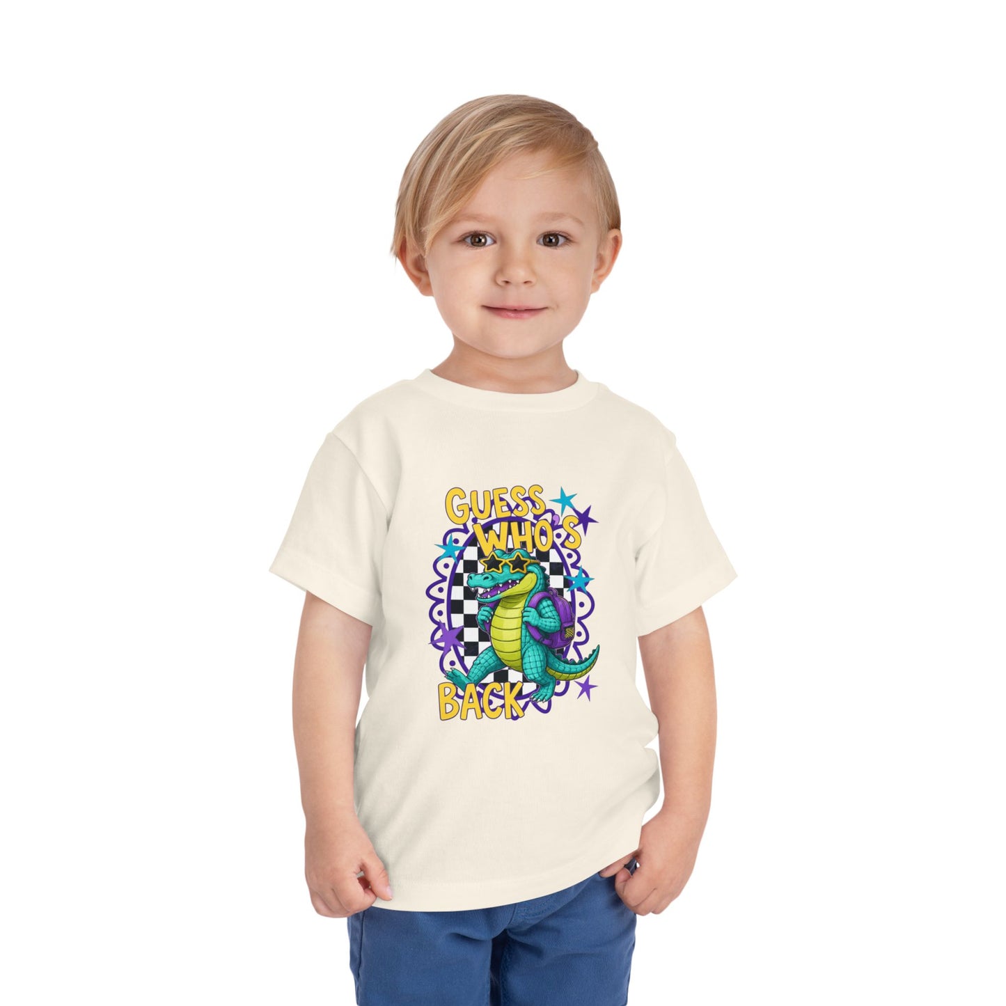 Toddler Tee — "Guess Who's Back" Alligator Cartoon Graphic
