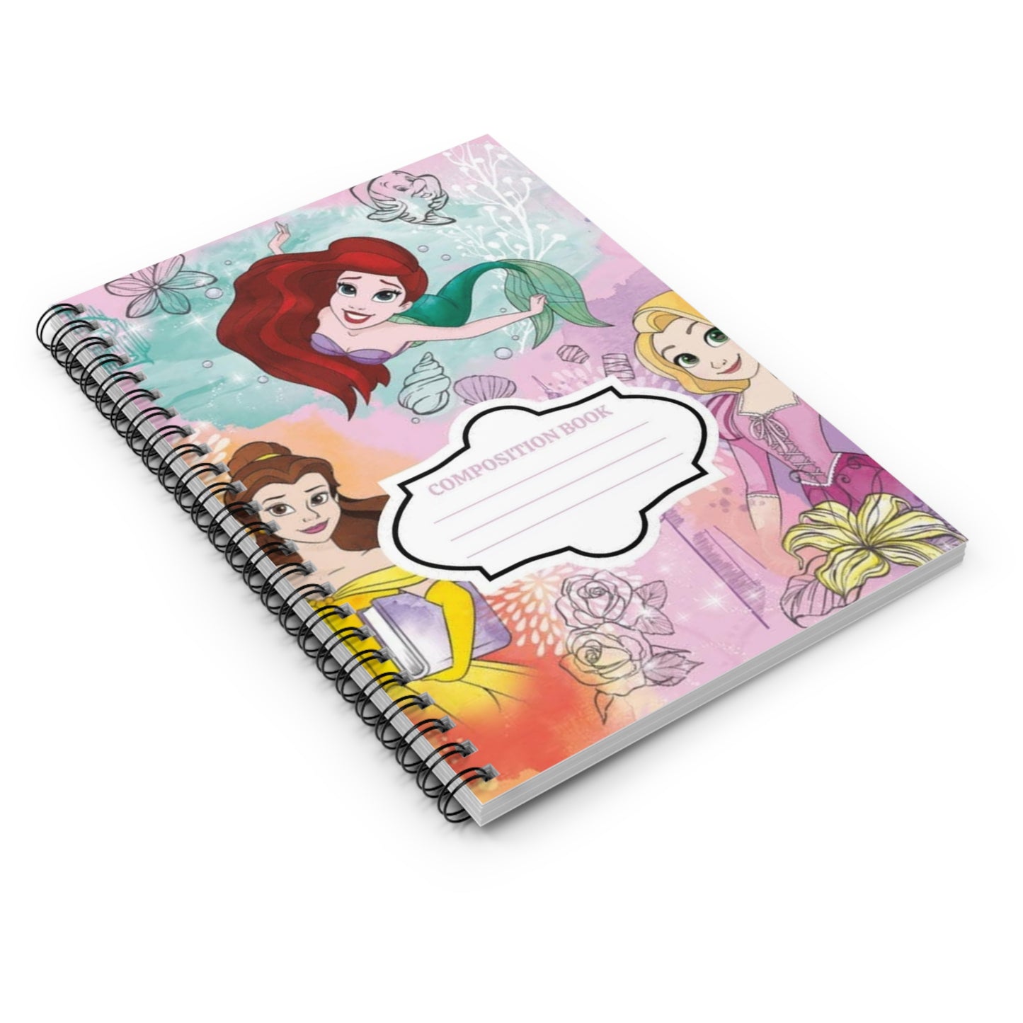Princess Mermaid Spiral Notebook — Ruled Composition Book for Kids & School