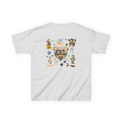 Kids T‑Shirt — Cute Bear & Bow Graphic Tee (Playful Animal Collage)