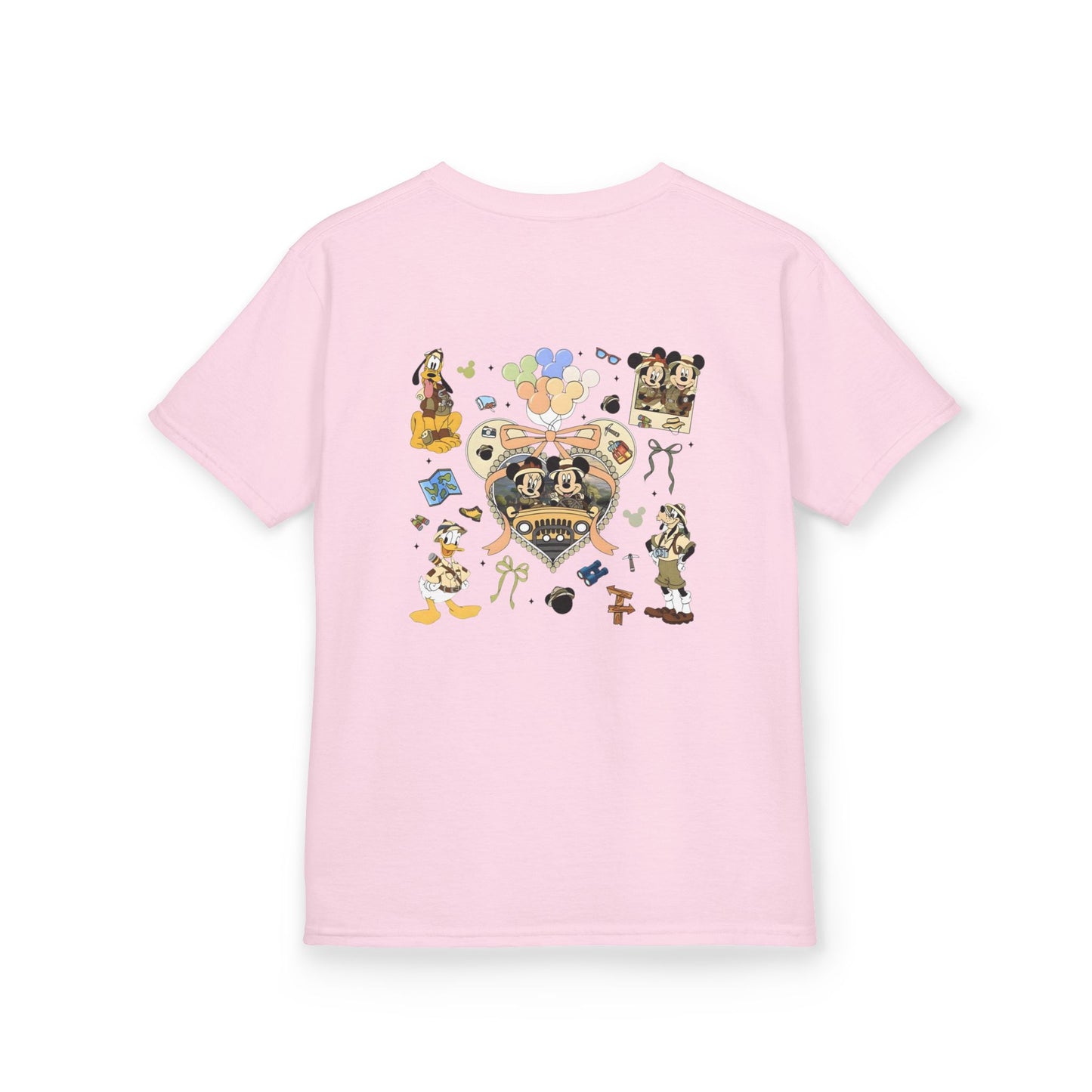 Kids T‑Shirt — Cute Bear & Bow Graphic Tee (Playful Animal Collage)