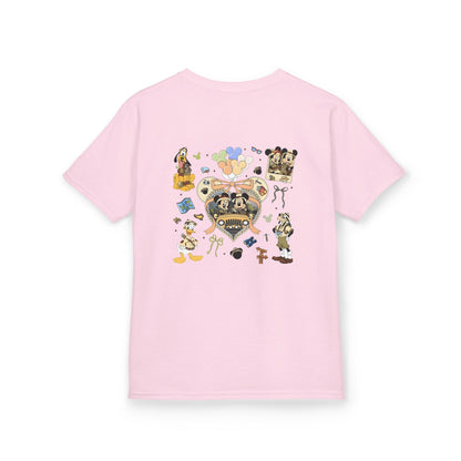 Kids T‑Shirt — Cute Bear & Bow Graphic Tee (Playful Animal Collage)