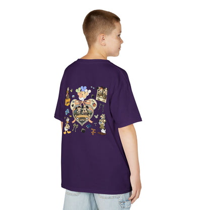 Kids T‑Shirt — Cute Bear & Bow Graphic Tee (Playful Animal Collage)