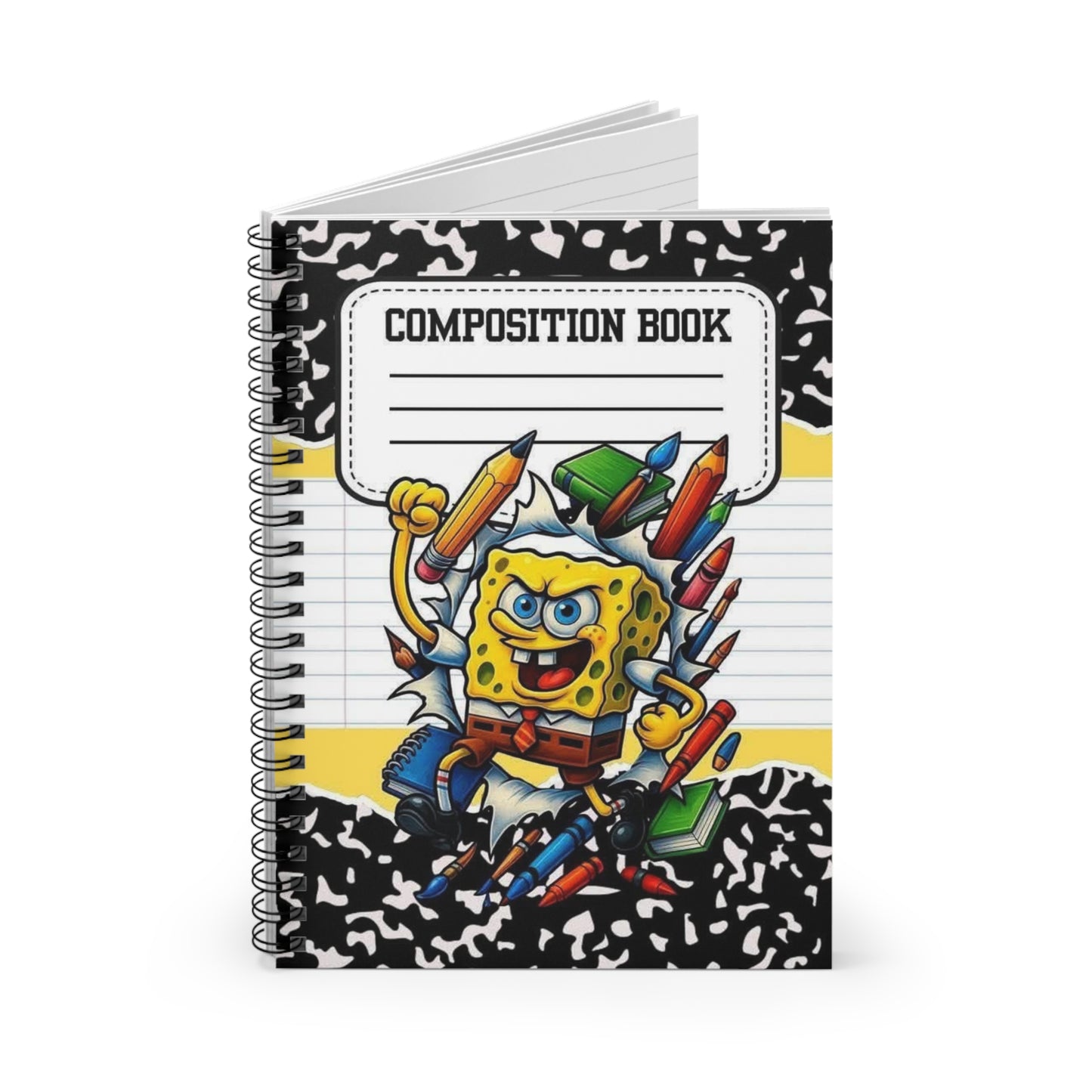 Sponge-Inspired Composition Notebook — Ruled Spiral Journal