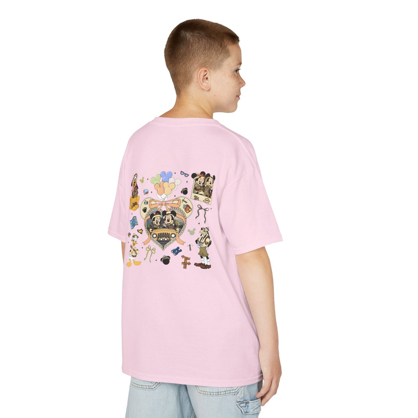 Kids T‑Shirt — Cute Bear & Bow Graphic Tee (Playful Animal Collage)