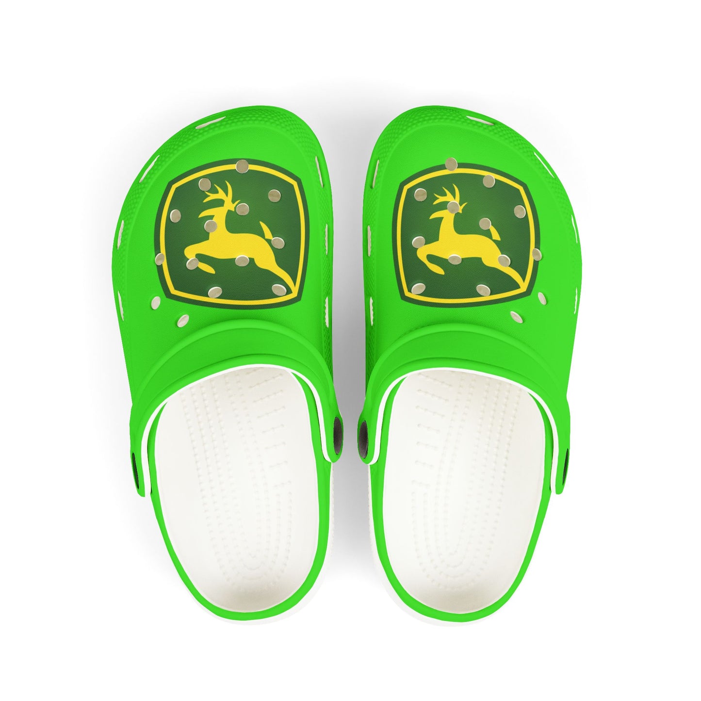Kids John Deere Green EVA Foam Clogs — Lightweight Garden & Farm Slip-Ons