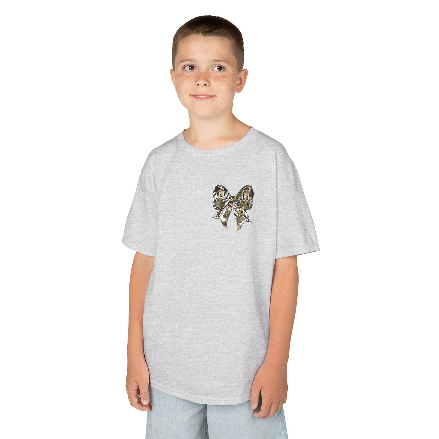 Kids T‑Shirt — Cute Bear & Bow Graphic Tee (Playful Animal Collage)