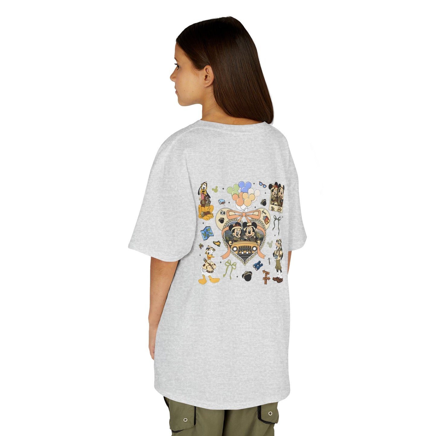 Kids T‑Shirt — Cute Bear & Bow Graphic Tee (Playful Animal Collage)