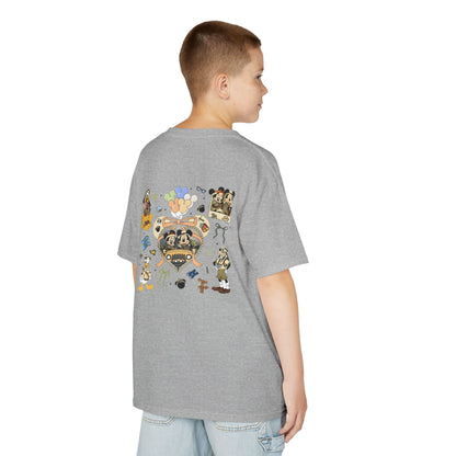 Kids T‑Shirt — Cute Bear & Bow Graphic Tee (Playful Animal Collage)